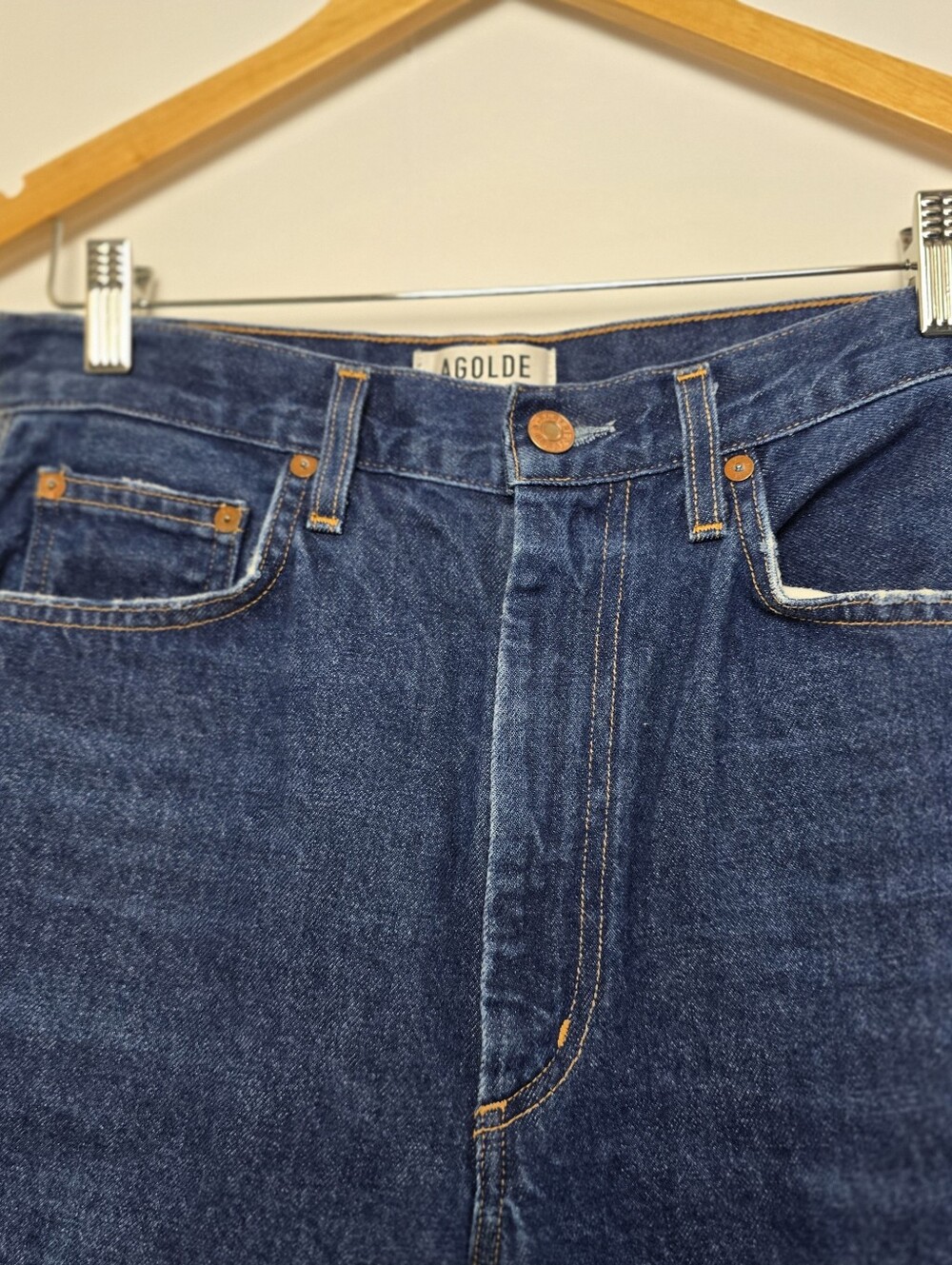 AGOLDE Feel Good Jamie High Rise Straight Leg Denim Blue Jeans Womenโs 28 Blue - Picture 4 of 6